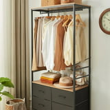 FRAPOW Freestanding Clothing Racks, Wardrobe Cabinet with Hanging Rod ...