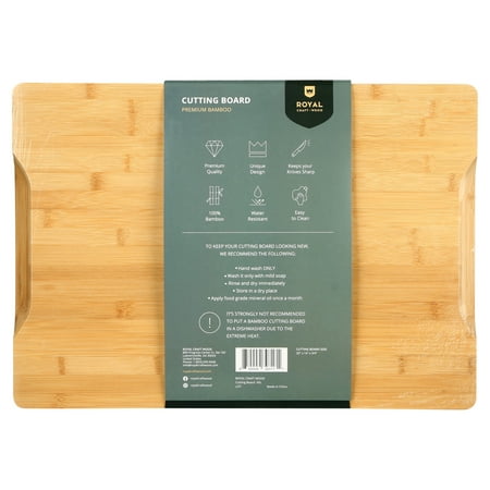 XXL Bamboo Cutting Board for Kitchen with Juice Groove - Wooden Chopping Board for Meat, Vegetables, Fruit and Cheese | Charcuterie Serving Tray, (XXL, 20 x 14)