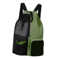 thumbnail image 1 of Mochila de malla con cordón para entrenamiento, transpirable, ligera, de nailon, para hombre y mujer verde, 1 of 8