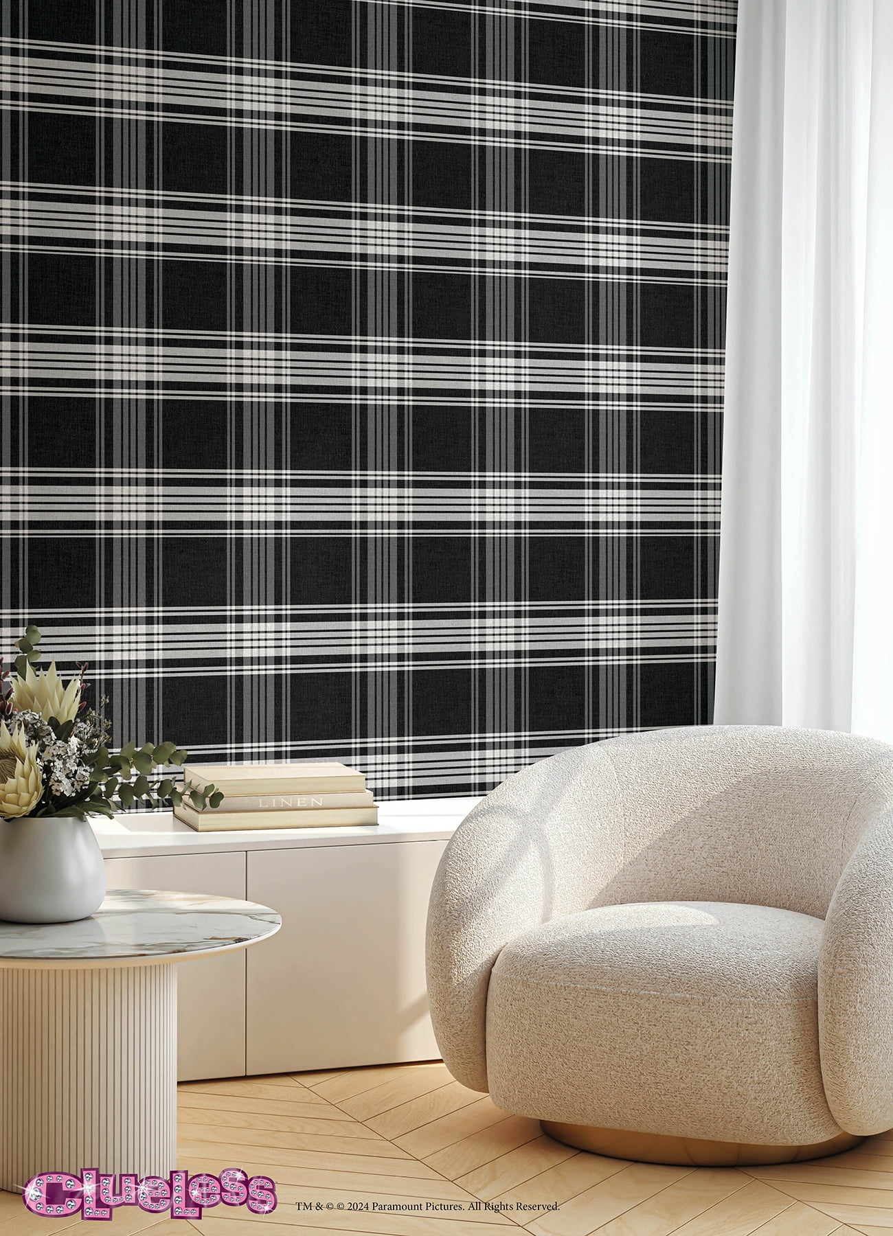 RoomMates Clueless Dionne Black Peel and Stick Wallpaper