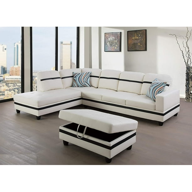 Wellington 104 Wide Faux Leather Sofa, Leather Sofa With Detachable Cushions