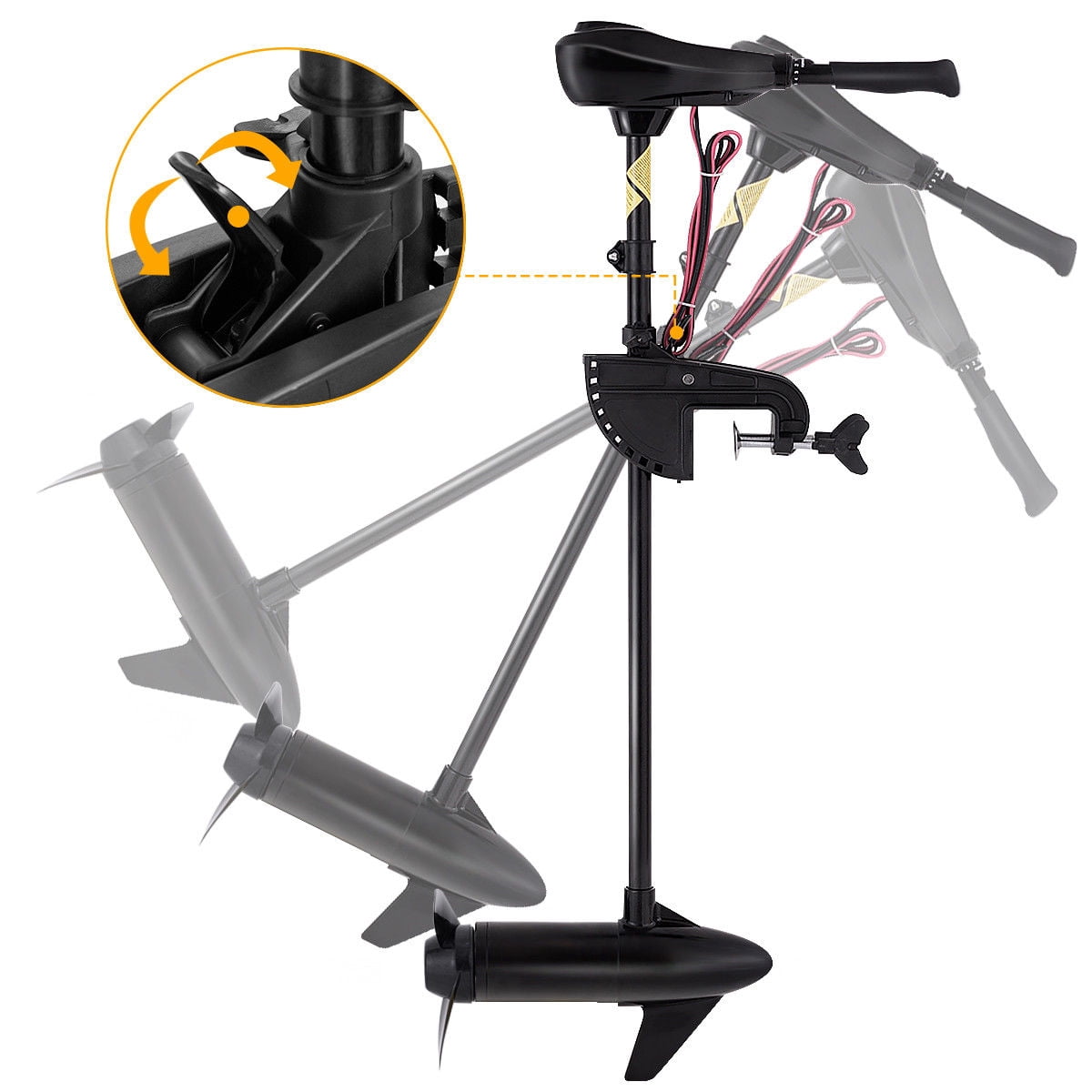 Costway New 86lbs Freshwater Transom Mounted Trolling Motor 36" Shaft
