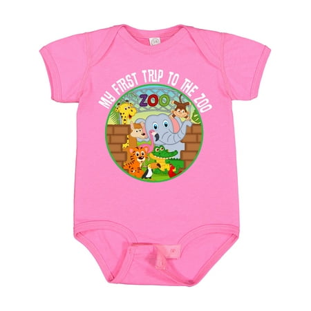 

Inktastic 1st Trip to Zoo Animals Outfit Gift Baby Boy or Baby Girl Bodysuit