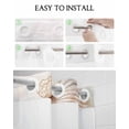 thumbnail image 5 of No Hook Shower Curtains with Snap in Liner, Summer Coastal Waterproof Fabric Shower Curtain, Starfish Shell Beach Nautical Double Layers & See-Through Top Window Bathroom Curtains 72''x96'', 5 of 6