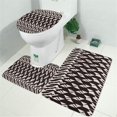 thumbnail image 2 of Black White Geometric Pattern Bathroom Rugs Sets 3 Piece,Toilet Cover Set,Absorbent Non Slip Bathroom Mats Sets with U-Shaped Contour Rug Toilet Rug Set, 2 of 5