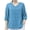 Blue, variant on Summer Tops for Women V Neck 3/4 Sleeve Embroidered Boho Blouse Casual Loose Relaxed Beach Vacation Top, Blue XXL