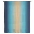 thumbnail image 2 of Blue Teal Ombre Sheer Curtains 63 Inches Long, Modern Yellow Gradient Farmhouse Art Light Filering Curtains, Breathable Simi Curtain Privacy Drapes for Living Room Bedroom Window Treatment, 2 of 9