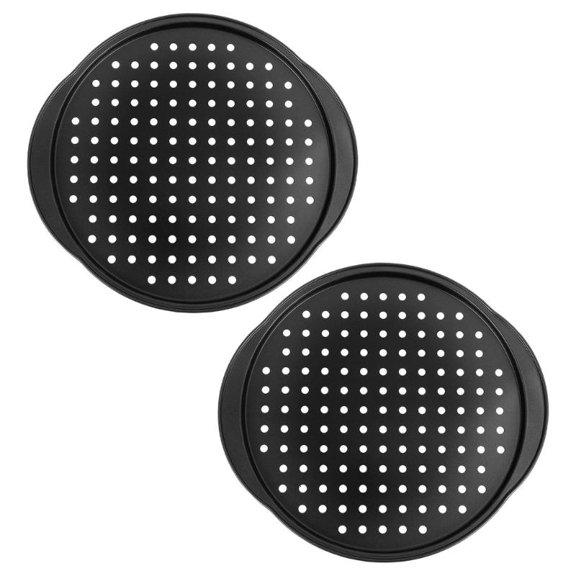 CEORPER 2Pcs Oven Safe Baking Sheet Carbon Steel Pizza Pan Nonstick Perforated Design