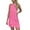 Pink, variant on Summer Fashion Mini Beach Dresses for Womens 2025 Sexy Sleeveless Solid Round Neck Loose Ladies Irregular Dress
