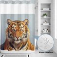 thumbnail image 2 of No Hook Shower Curtain, Blue Tiger Shower Curtains for Bathroom with See Through Top Window, Funny Animals Modern Art Waterproof & Washable Bath Curtain 60"x72", 2 of 9