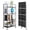 Black1, variant on Villertech 4 Tier Folding Metal Shelf with Wheels,Kitchen,study,Garage Storage Shelf,46.8"H,White