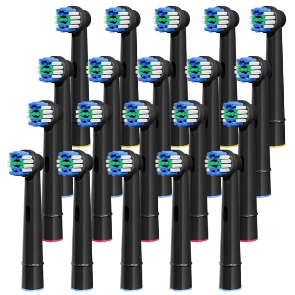 Toothbrush Replacement Heads fits for Oral B Braun Electric Toothbrushes Refill, 20 Pcs Replacement Heads Compatible with Oral B Electric Toothbrush, Black