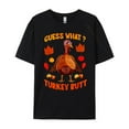 thumbnail image 2 of Funny Guess What Turkey Butt Thanksgiving Print Men's Cotton Short Sleeve Crew Neck T-Shirt, 2 of 10
