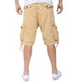 thumbnail image 3 of Mens Casual Slim Fit Cotton Solid Multi-Pocket Cargo Twill Shorts Khaki 36, 3 of 6