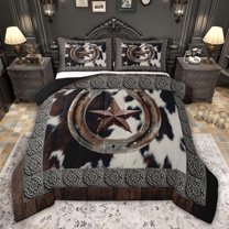 Castle Fairy Texas Stars Full Size Comforter Sets,Vintage Western Bedding Sets