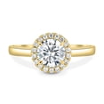 thumbnail image 3 of ESTE ORIGIN 2.00Ct Round Cut Moissanite Halo Solitaire Engagement Ring – Cathedral Setting in 10K Yellow Gold for Women, 3 of 7