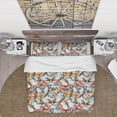 thumbnail image 2 of Designart 'White, Red and Blue and Brown Butterfly Pattern' Animals Duvet Cover Set, 2 of 4