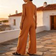 thumbnail image 4 of Womens Sleeveless Linen Jumpsuit Casual Loose Fit Wide Leg One Piece Outfit with Pockets, L, 4 of 4