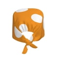 thumbnail image 2 of Easygdp Orange And White Polka Dot Men Women Adjustable Cap Working Hat Tie Back Cap, Work Cap, 2 of 7