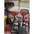 thumbnail image 4 of Outdoor Tablecloth with Umbrella Hole and Zipper, Red Plaid Gnomes Christmas Square Table Cloth 60x60 Inch Waterproof Tablecloth, Xmas Balls Tree Snowflake Picnic Table Cover for Patio Camping, 4 of 7