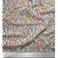 thumbnail image 1 of Soimoi Orange polyester Crepe Fabric Leaves Leaves Printed Fabric 1 Yard 42 Inch Wide, 1 of 3