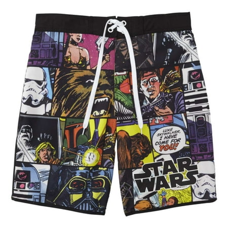 Star Wars Mens Classic Comic Book Board Shorts Swim Trunks - Walmart.com