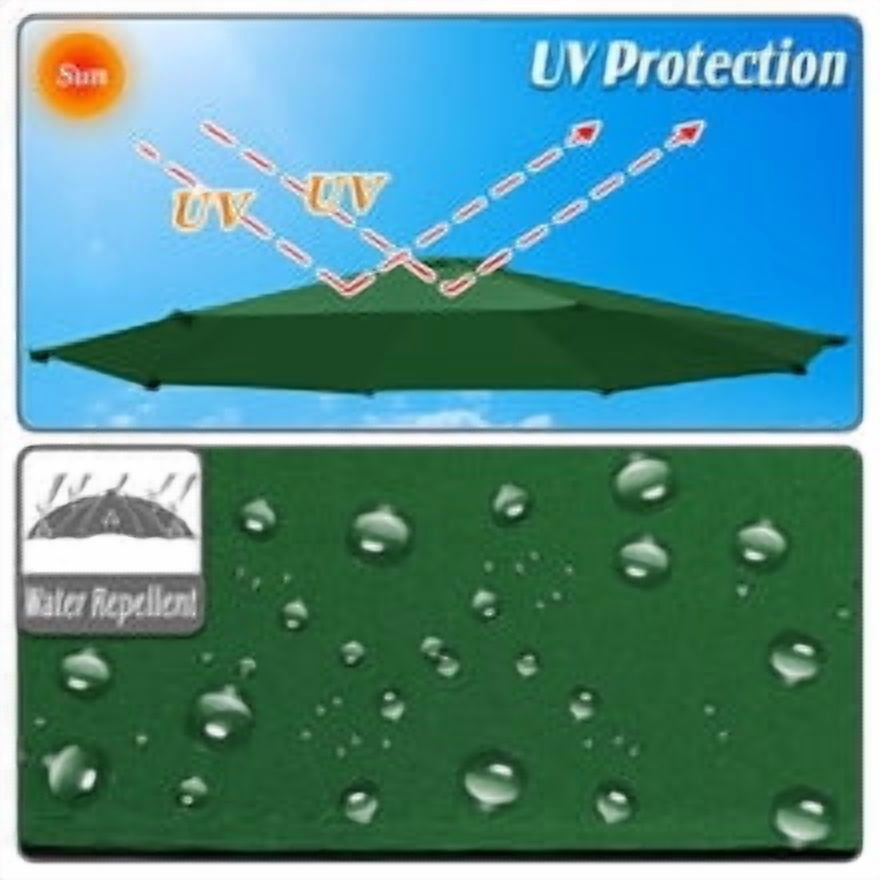 ALUVIERA 10' Umbrella Canopy Top Cover Patio Replacement Top Cover 8 Ribs Outdoor Sunshade