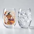 thumbnail image 4 of SLYNSHome Cute Ghost Pumpkin Lantern Print Stemless Wine Glass, Spooky Fall Themed Clear Tumbler, Decorative Drinking Glass For Halloween Cocktail Table Decor & Gift, 4 of 7