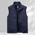 thumbnail image 1 of Veste Sans Manches Légère pour Hommes, Veste Décontractée Extérieure à Fermeture Éclair avec Multiples Poches pour Printemps Été Randonnée Usage Quotidien Veste pour Hommes pour Hiver et Pluie Grand Imperméable pour Homme Hiver, 1 of 3