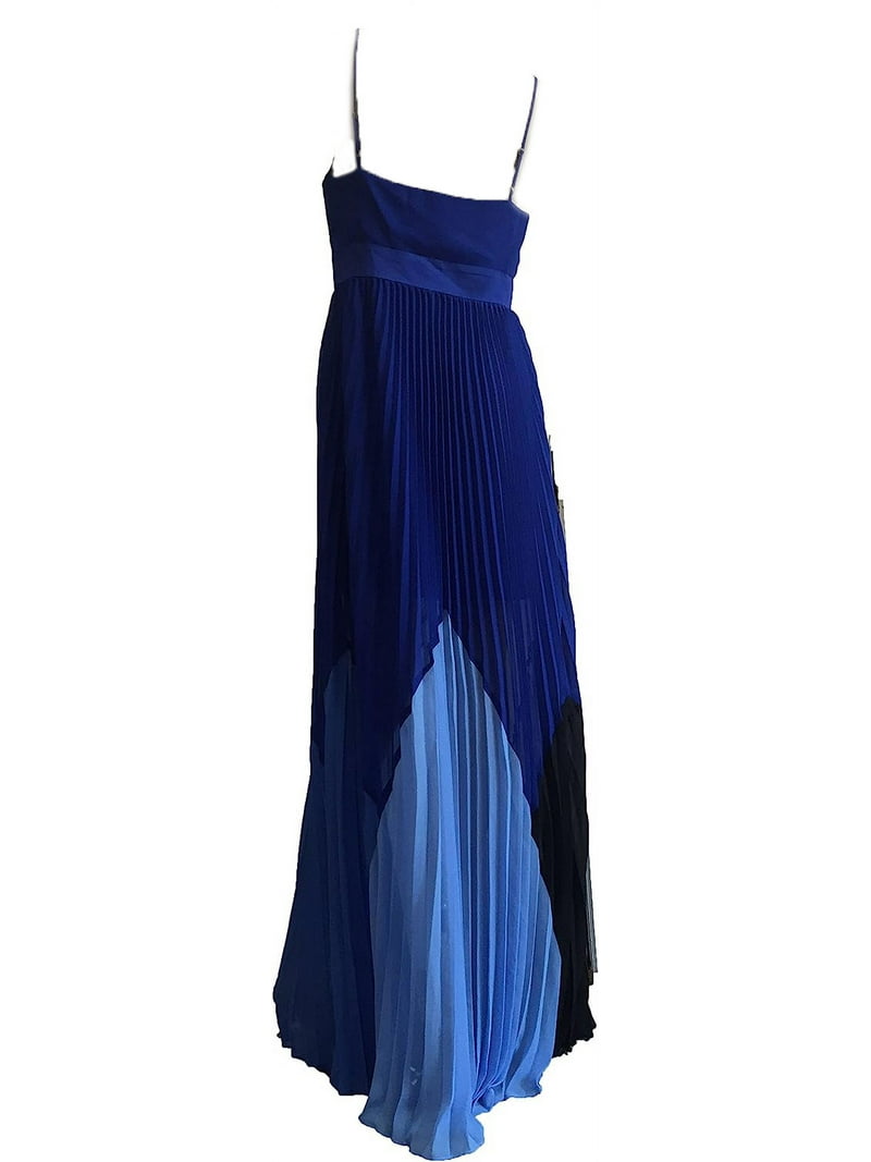 Bcbgmaxazria Evelyne Pleated Print-Blocked Maxi Dress 6, Women's, Blue Bcbgmaxazria Evelyne Pleated Print-Blocked Maxi Dress 6, Women's, Blue