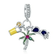 925 Sterling Silver Charm for Bracelets Summer Sea Beach Holiday Dangle Charm Women Bracelet Charm