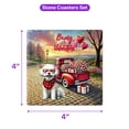 thumbnail image 5 of Be My Valentine's Bichon Frise Truck Full of Love Flower Balloon Set of 4 Stone Coasters Bichons Dog Lovers Gifts Idea 4x4in Absorbent Soapstone Coaster - 02029, 5 of 5
