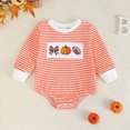 thumbnail image 2 of Staki Halloween Baby Clothes Newborn Boy Girl Waffle Knit Pumpkin Bubble Romper Sweatshirt Infant Fall Outfit 0-18M(Orange,12-18 Months), 2 of 4