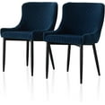 thumbnail image 2 of Clipop Velvet Dining Chairs Set of 2 with Upholstery Mid Backrest Armchair, Blue, 2 of 8