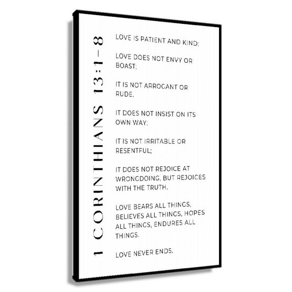 1 Corinthians 13 Christian Décor Christian Wall Art Printable Large Bible Verse Poster Love Is Patient Art for Bedroom Printed Canvas