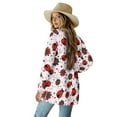 thumbnail image 2 of Garronmavis Womens Long Sleeve Cardigan Sweater for Fall Jacket Stretch Blouses for Women Dressy Casual Draped Top Plus Size Ladybugs, 2 of 6