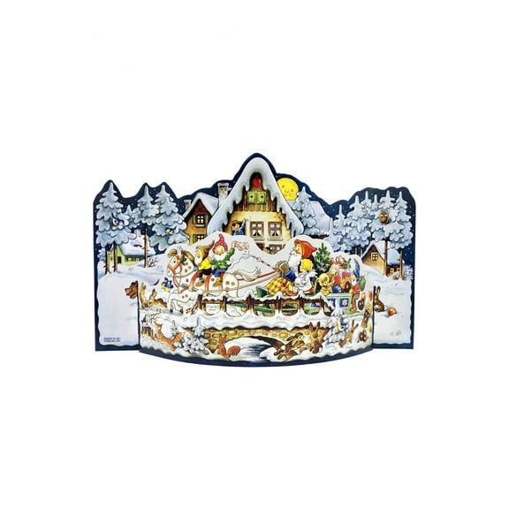 Korsch Advent - 3-Dimensional Sleigh Ride - 8.5"H x 14"W x 3"D