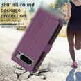 thumbnail image 6 of Zipper Wallet Case for Google Pixel 8 Wrist Hand Strap Case, Premium PU Leather Flip Folio Cover with Card Slots Kickstand Magnetic Clasp Case for Google Pixel 8,Darkpurple, 6 of 6
