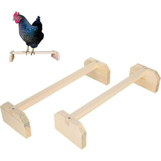 Perchas de madera para pollos, 2 uds., soporte grande de madera para pájaros, barra de entrenamiento para gallinas
