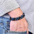 thumbnail image 5 of Triple Protection Bracelet 8mm Beads Bracelet Tigers Eye Black Obsidian Hematite Bracelet for Men Women Healing Crystal Bangle, 5 of 7