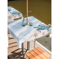 thumbnail image 2 of Outdoor Tablecloth with Umbrella Hole for Patio/Picnic/Party/Camping, Purple Summer Beach Waterproof Table Cloth Square Cover Washable, Coastal Waves Ocean Starfish Conch (54"x 54"), 2 of 8
