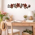thumbnail image 4 of Metal Flower Wall Decor Vintage Spring Metal Flower Wrought Iron Scroll Sculpture 15.7''x3.7'' Farmhouse Leaf Wall Decor with Nails for Summer Bedroom Kitchen Indoor Outdoor, 4 of 6