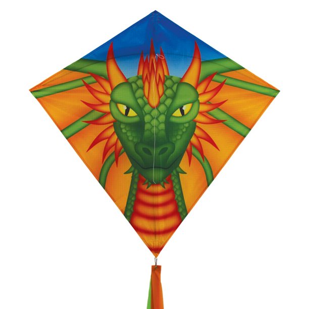 In the Breeze Dragon 30 Inch Diamond Kite Fun, Easy Flying Kite
