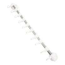Yardwe Adjustable Wall Mounted Towel Bar White Suction Cup Rack with Hooks