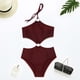 thumbnail image 5 of Bikini sexy de una pieza para mujer con almohadilla en el pecho y sin tirantes de cuello halter con aros Fridja nalpqowj24437, 5 of 5