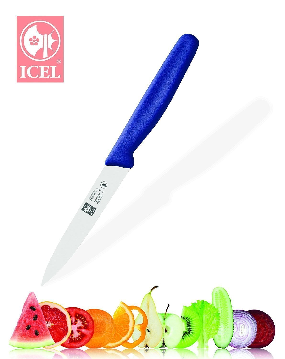 Paring Knife Straight 4 ICEL Quality Stainless Steel Blade Extremely Sharp Edge Dishwasher