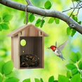 thumbnail image 5 of Casa de pájaros para ventana al aire libre con cordón de ventosa fuerte - Casa de pájaros de madera transparente para exteriores, diseño de nido de pájaro transparente para una fácil visualizac esquí esquí Gafas de esquí, 5 of 5
