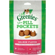 FELINE GREENIES PILL POCKETS Natural Cat Treats, Salmon Flavor, 1.6 oz. Pack (45 Treats)