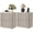 Grey, variant on SICOTAS Fluted 2 Drawer Nightstand Set of 2, 22.75" W Small Modern Bedside Table with Large Handless Drawers, Curved Edge Design, Wooden End Table for Bedroom, Living Room, Dark Grey