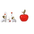 thumbnail image 1 of Esculturas de elefantes, figuras de cerámica, estatuas, decoraciones creativas para la familia, animales, acabado liso, adecuadas para sala de estar,, 1 of 8